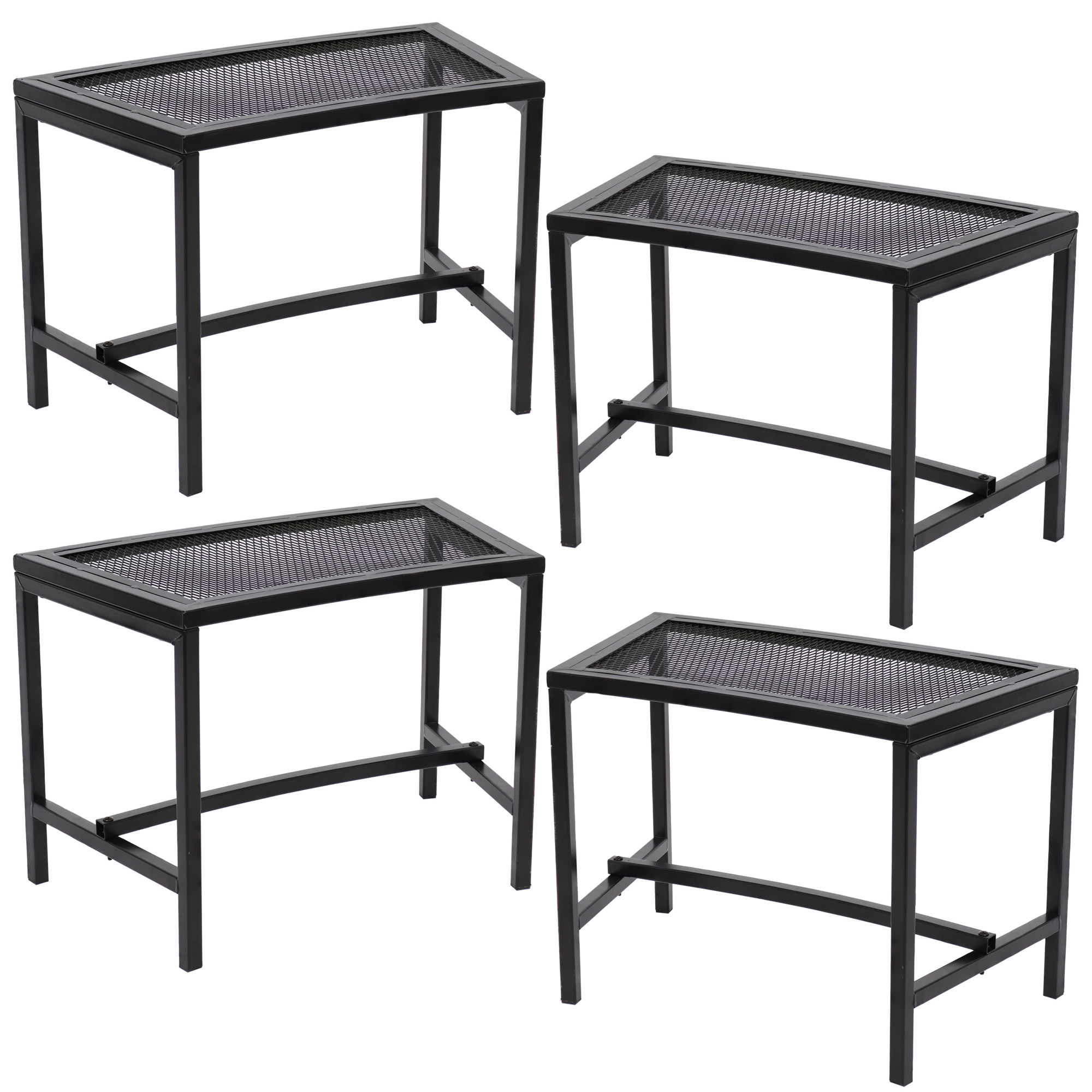 Sunnydaze Decor, Black Mesh Patio Fire Pit Bench - 4 Benches, Fuel Type Wood, Diameter 0 in, Material Steel, Model# RCM BMB101-4PK